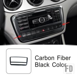 メルセデスベンツ Aクラス W176 GLA X156 CLA C117 2013-2018 コンソール CD パネルフレーム装飾カーボンパターントリムカーアクセサリー - Carbon Fiber Black