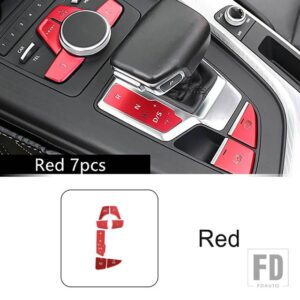 アウディ カーコンソールギアシフトマルチメディア P ボタンカバー装飾ステッカー A4 B9 A5 2017-2021 インテリアオートアクセサリーデカール - Red