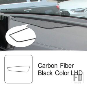 アウディ ダッシュボードコンソールオーディオスピーカーフレーム装飾ステッカーステンレストリム Q5 年度 2018-2022 インテリアアクセサリー - Carbon Fiber Black