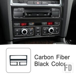 アウディ コンソールエアコン CD ボタンパネルフレーム装飾 Q7 2008-15 カーボンカラーステッカーインテリアアクセサリー - Carbon