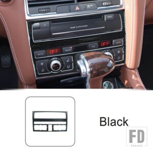 アウディ コンソールエアコン CD ボタンパネルフレーム装飾 Q7 2008-15 カーボンカラーステッカーインテリアアクセサリー - Black