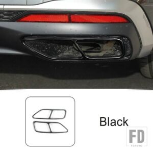 アウディ テール喉マフラーアウトレット装飾マフラーパイプカバートリム A4 B9 A5 2020 2021 外装自動車アクセサリー - Black