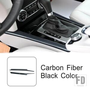 メルセデスベンツ コンソールギアシフトパネルサイドフレームカーボンパターン装飾ストリップ GLK X204 200 260 300 2008-2015 - Carbon Fiber Black