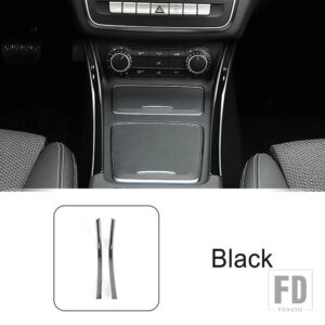 メルセデスベンツ コンソールギアシフト収納ボックスサイドトリムストリップカーボンパターン Aクラス W176 CLA C117 GLA X156 カーアクセサリ - Black