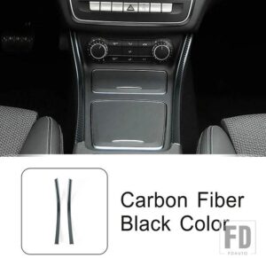 メルセデスベンツ コンソールギアシフト収納ボックスサイドトリムストリップカーボンパターン Aクラス W176 CLA C117 GLA X156 カーアクセサリ - Carbon Fiber Black