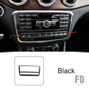 メルセデスベンツ コンソール CD パネルフレーム装飾カーボンパターントリム Aクラス W176 GLA X156 CLA C117 2013-2018 カーアクセサリー - 9 Buttons black