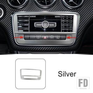 メルセデスベンツ コンソール CD パネルフレーム装飾カーボンパターントリム Aクラス W176 GLA X156 CLA C117 2013-2018 カーアクセサリー - 7 Buttons silver