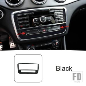 メルセデスベンツ コンソール CD パネルフレーム装飾カーボンパターントリム Aクラス W176 GLA X156 CLA C117 2013-2018 カーアクセサリー - 7 Buttons black