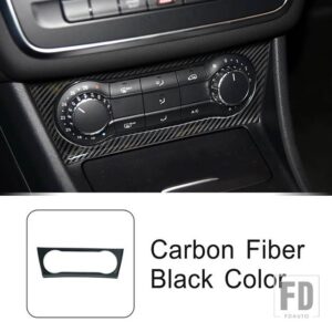 メルセデスベンツ カーエアコンアウトレットノブボタンパネルフレームカーボンパターントリム Aクラス W176 CLA C117 GLA X156 2013-2018 - Carbon Fiber Black