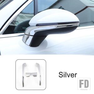 ポルシェ カーアクセサリー外側サイドウイングバックミラーストリップカーボンパターンカバー装飾トリムカイエン 2018-22 - Silver