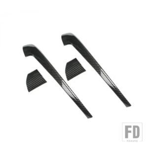 ポルシェ カーアクセサリー外側サイドウイングバックミラーストリップカーボンパターンカバー装飾トリムカイエン 2018-22 - Carbon Black Color