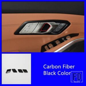 BMW インナードアボウルデカール装飾ステッカートリム 3シリーズ G20 G28 2020 インテリアアクセサリー - Carbon Fiber Black