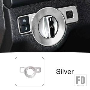メルセデスベンツ ヘッドライトスイッチトリムフォグライト調整ランプボタンフレーム A Cクラス W176 W204 GLS GLA X156 CLA C117 GLE - Silver