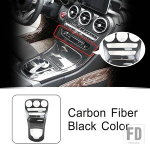 メルセデスベンツ コントロールギアシフトパネルカバーカーボンパターンフレームトリム C GLCクラス W205 X253 2016-18 インテリアカーアクセサ - no clock Carbon