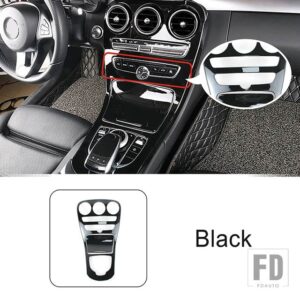 メルセデスベンツ コントロールギアシフトパネルカバーカーボンパターンフレームトリム C GLCクラス W205 X253 2016-18 インテリアカーアクセサ - clock Black
