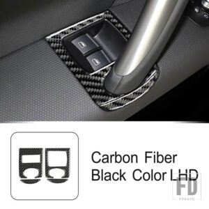 アウディ カーボンドアウィンドウリフトスイッチボタンパネルカバートリム TT 8N 8J MK123 TTRS 2008-2014 カーアクセサリーインテリアデカール - LHD