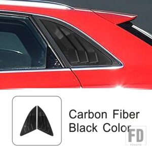アウディ リアウィンドウトライアングルパネルトリム装飾カバーシャッターカーボンテクスチャフレームステッカー Q3 2013-18 外装カーアクセサ - Carbon Fiber Black