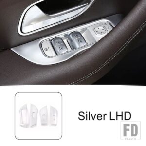 メルセデスベンツ ドア窓リフトボタンパネルフレーム装飾トリムカーボンパターン GLE W167 GLS X167 2020-2022 カーアクセサリー - Silver
