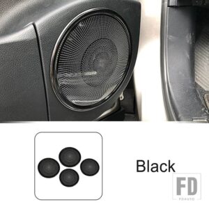 レクサス RX RX450H 2016-2021 インテリアドアスピーカーステレオパネルカバー装飾ステッカースピーカーフレームトリムカーアクセサリー - Black