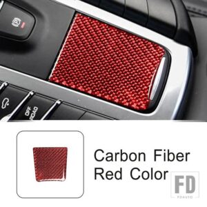 ポルシェ カーアクセサリーギアシフトバッテリービットパネルカバー装飾トリムカーボンインテリアステッカーデカールマカン 2014-21 - Carbon Red