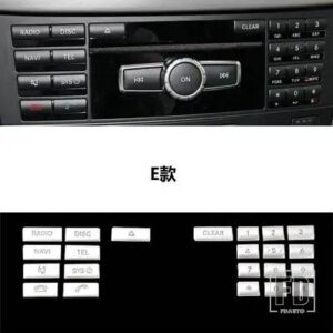 メルセデスベンツ カーアクセサリーセンターコンソール CD マルチメディアボタンフレームカバーステッカー Eクラス W212 2014-2015 CLS 2012-2 - model E silver