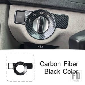 メルセデスベンツ ヘッドライトスイッチトリムヘッドライト調整ボタンカバーステッカー A Cクラス W176 W204 GLS GLA X156 CLA C117 - Carbon Fiber Color