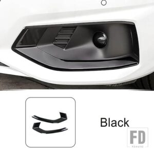 アウディ カーボン色フロントフォグランプリップ装飾 FOGLIGHT フレームストリップ A4 B9 2020 2021 外装アクセサリー - Black