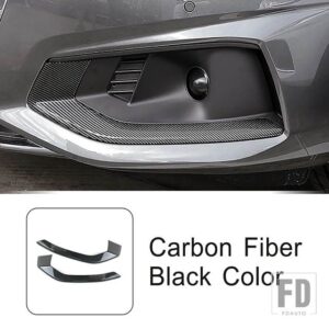 アウディ カーボン色フロントフォグランプリップ装飾 FOGLIGHT フレームストリップ A4 B9 2020 2021 外装アクセサリー - Carbon Fiber Black