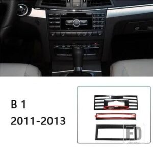 メルセデスベンツ センターコンソール CD フレーム装飾ステッカートリム Eクラスクーペ W207 C207 2009-2013 インテリアデカール - B1Carbon Fiber Black