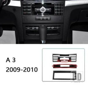 メルセデスベンツ センターコンソール CD フレーム装飾ステッカートリム Eクラスクーペ W207 C207 2009-2013 インテリアデカール - A3Carbon Fiber Black