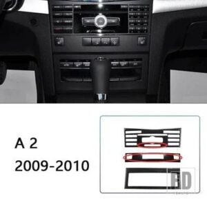 メルセデスベンツ センターコンソール CD フレーム装飾ステッカートリム Eクラスクーペ W207 C207 2009-2013 インテリアデカール - A2Carbon Fiber Black