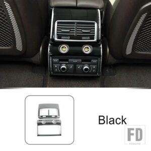 アウディ リアエアベントフレーム装飾カバートリム Q7 2008-2015 カーボンパターンステッカーステンレスインテリアアクセサリー - AC Vents Black