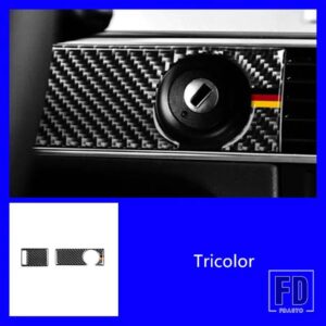 アウディ カーセンターコンソール CD フレーム装飾ステッカートリムカーボン A6 C5 C6 2005-2011 ギアシフトパネルデカール - Keyhole Tricolor