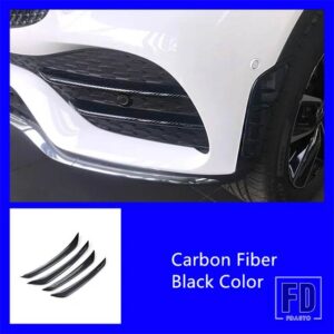 メルセデスベンツ カーボンカラーフロントフォグライトトリムストリップ装飾 GLC X253 2019 2020 外装ランプデカール - Carbon Fiber Black