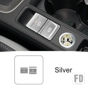 アウディ カーセンターコンソールギアシフト電子ハンドブレーキボタンスパンコール装飾ステッカートリム Q3 2019-2022 インテリアデカール - Silver