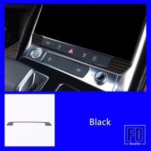 アウディ カーセンターコンソールボタンスパンコール装飾ステッカー A6 C8 2019-22 ステンレスカーボンテクスチャインテリアアクセサリー - Black