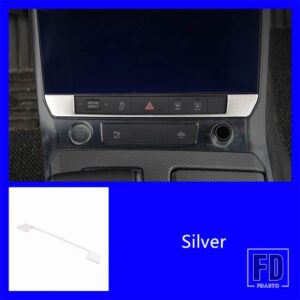 アウディ カーセンターコンソールボタンスパンコール装飾ステッカー A6 C8 2019-22 ステンレスカーボンテクスチャインテリアアクセサリー - Silver