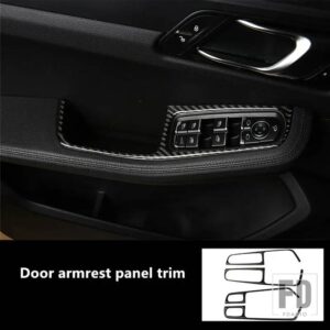 ポルシェ マカン 2014-2018 カーボンドアパネル装飾カバートリムインテリアドアハンドルステッカー - door armrest