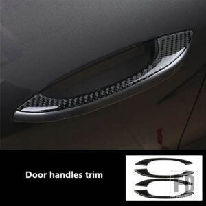 ポルシェ マカン 2014-2018 カーボンドアパネル装飾カバートリムインテリアドアハンドルステッカー - door handles