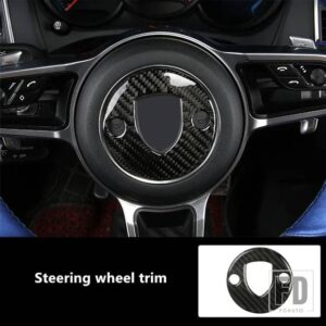 ポルシェ マカン 2014-2018 カーボンドアパネル装飾カバートリムインテリアドアハンドルステッカー - Steering Wheel