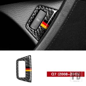 アウディ カーボンコンソール CD パネル装飾ギアシフトカバートリム Q7 2008-2015 インテリアドアアームレストボタンフレームステッカー - Trunk button 3