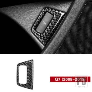 アウディ カーボンコンソール CD パネル装飾ギアシフトカバートリム Q7 2008-2015 インテリアドアアームレストボタンフレームステッカー - trunk button