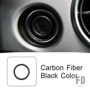 メルセデスベンツ コンソール点火キー穴サークルフレームリング装飾トリム C E CLS GLK クラス W204 W212 X204 カーアクセサリー - Carbon Fiber Black