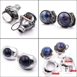 3インチブルー HD バイキセノンプロジェクターレンズ HELLA 3R G5 H4 ヘッドライトライト D2S D2H ヘッドランプカーアクセサリー - Blue With Shrouds