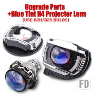 VW バイキセノンプロジェクターレンズジェッタヘラ 3R G5 ヘッドライトライトレンズウィンカー DRL アップグレードカーアクセサリー - With Blue H4 Lens
