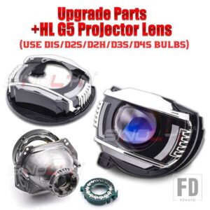 VW バイキセノンプロジェクターレンズジェッタヘラ 3R G5 ヘッドライトライトレンズウィンカー DRL アップグレードカーアクセサリー - With Blue HL G5