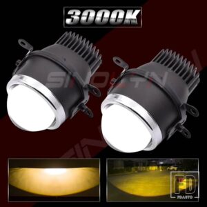 汎用 BI LED フォグランプ 10800LUX 3000K 5500K 3.0 インチ LED ライト HD フォグレンズプロジェクターカーアクセサリーレトロフィット - 3000K