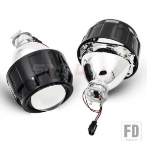 2.5インチ 8.0 バイキセノンレンズ H7 H4 9005 9006 ヘッドライト 2PCSMINI プロジェクター H1 ライトオートバイ カーアクセサリー - With Black Shrouds