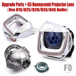 VW 高構成レトロフィットキットゴルフ 7 2013 ヘッドライトアップグレード DRL LED HELLA 3R G5 Q5 プロジェクターレンズ - With Etching HL G5