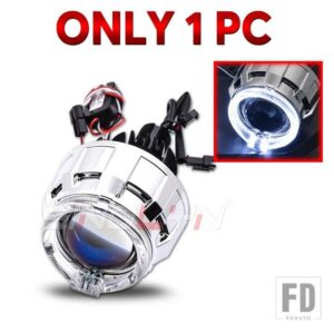 2.0 インチバイ LED エンジェルアイミニヘッドライトプロジェクターレンズ H4/H7/H11/H13/9004/9005/9006/9007 LED 車オートバイ 用 - 1 PC With B Shroud